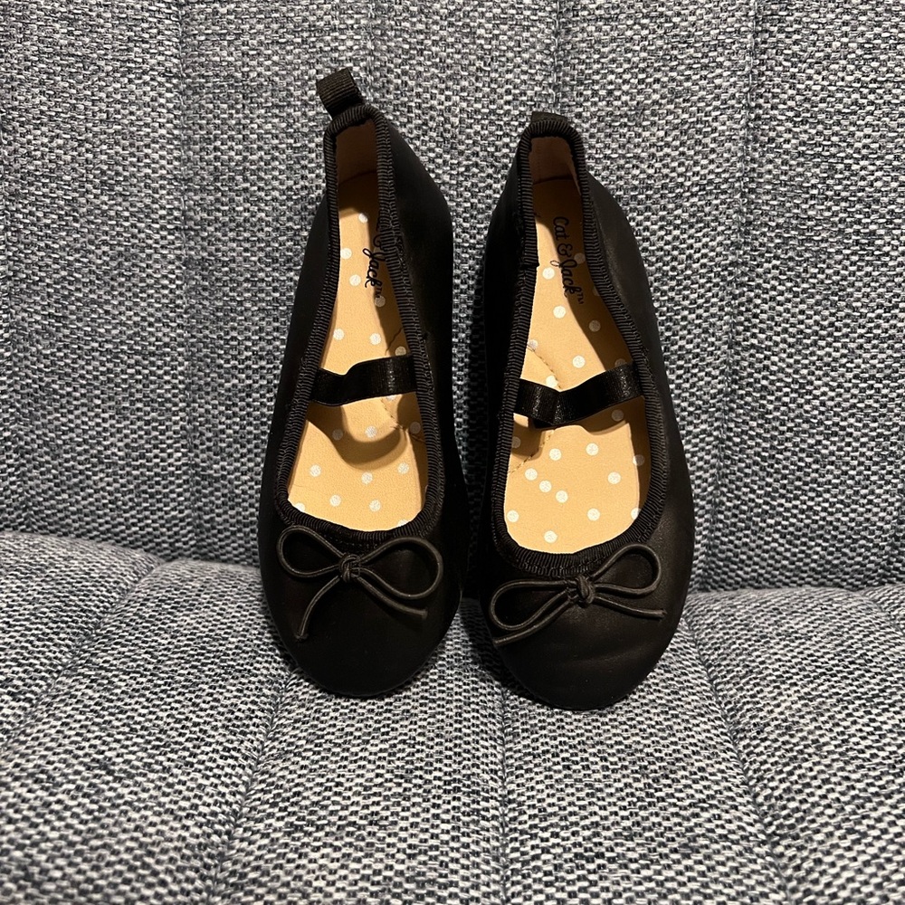 Black Ballet Flats Cat and Jack 8T